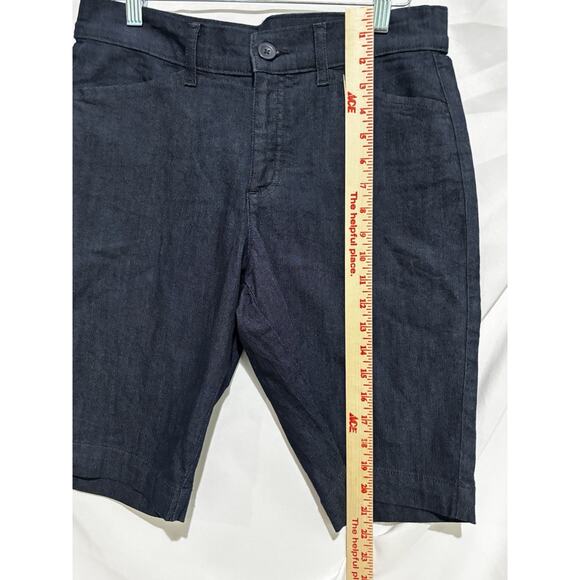St. John's‎ Bay Dark Denim Bermuda Shorts Women’s Sz 8 Coastal Travel Capsule - Picture 2 of 10